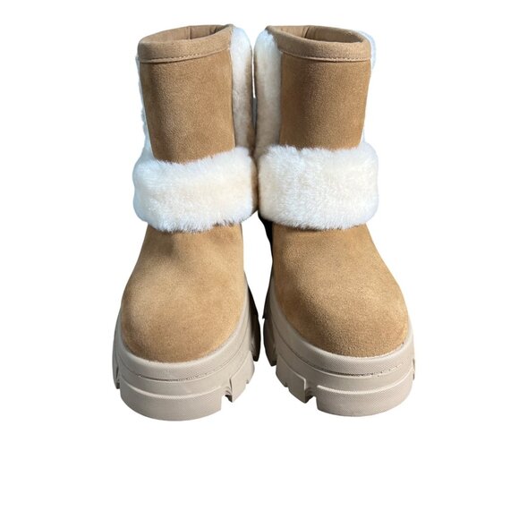 UGG Brown and Cream Fur Ankle Booties - Picture 2 of 10